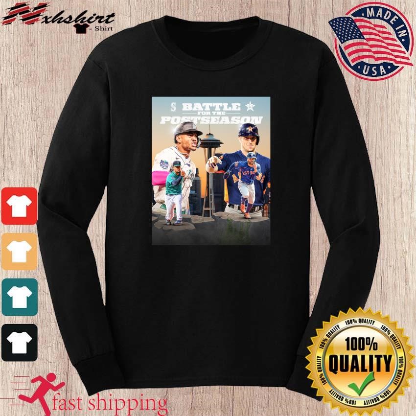 Seattle Mariners Vs Houston Astros Battle For The Postseason 2023 Shirt,  hoodie, sweater, long sleeve and tank top