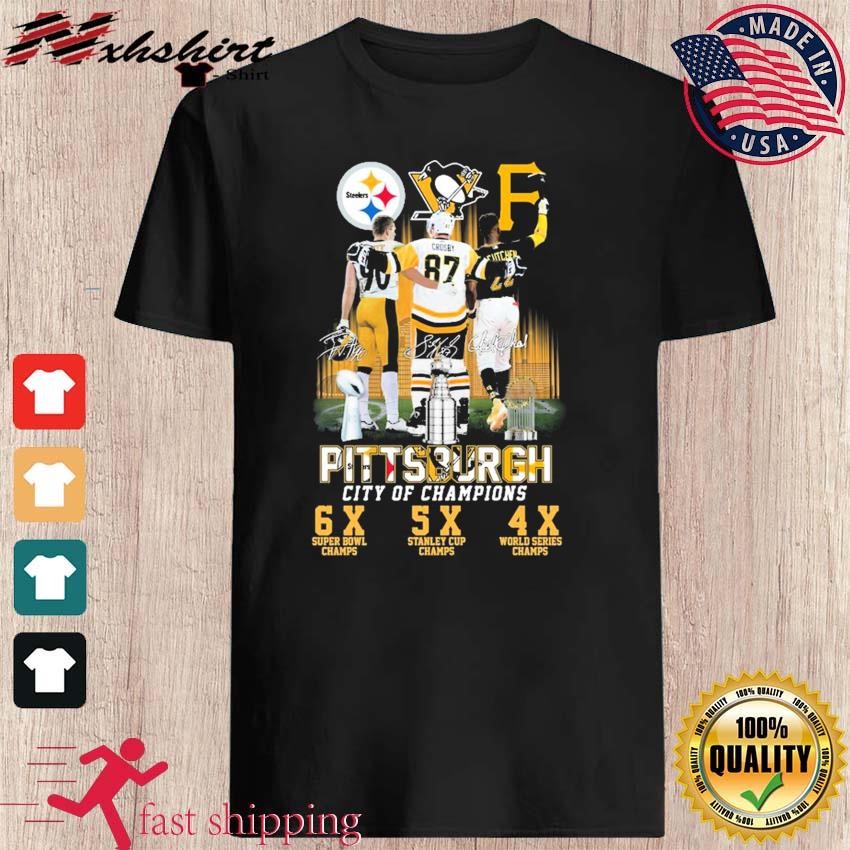 Pittsburgh City of Champions T. J. Watt Sidney Crosby Andrew McCutchen shirt  - Limotees