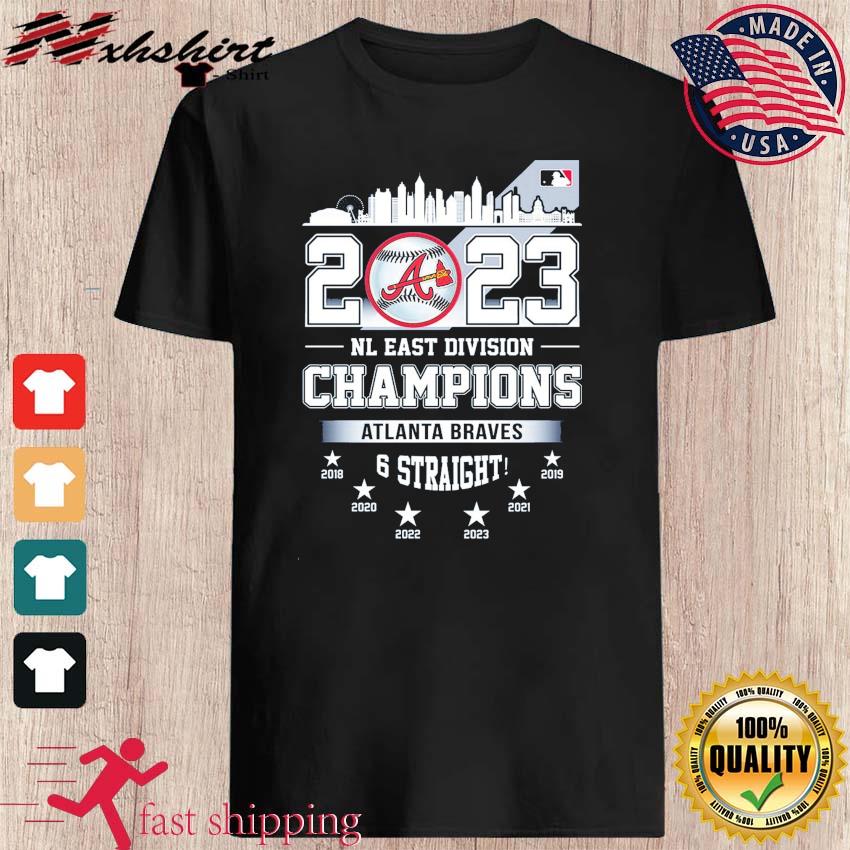 Atlanta Braves Skyline 2023 NL East Division Champions 6 Straight Shirt,  hoodie, sweater, long sleeve and tank top