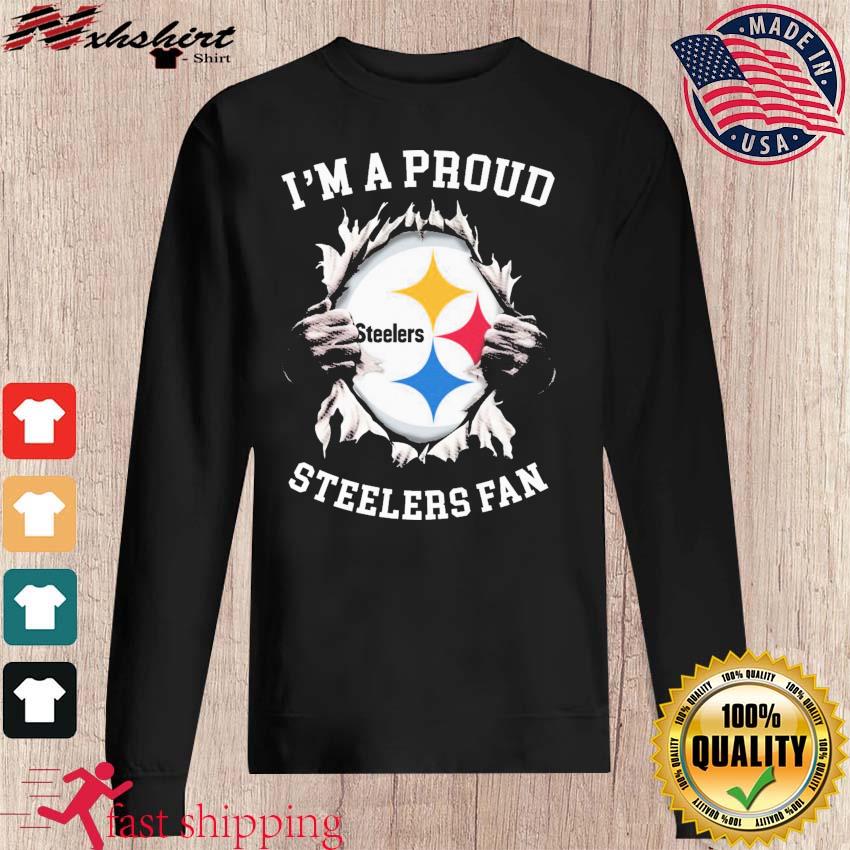 Blood Inside Me I'm Proud Steelers Fan shirt, hoodie, sweater, long sleeve  and tank top