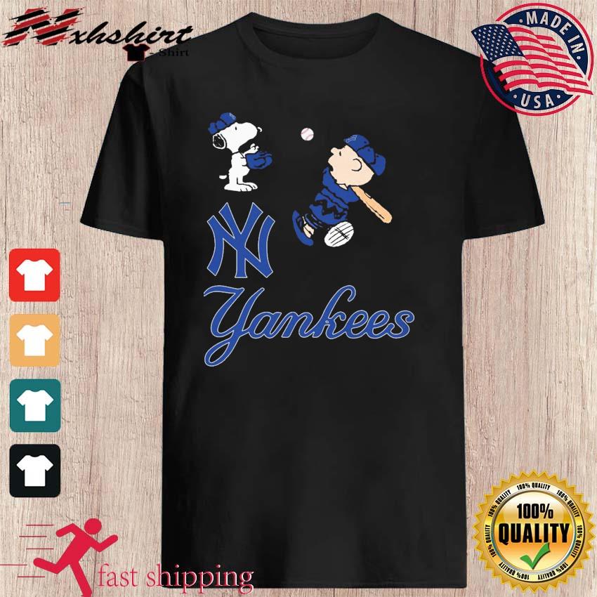 Peanuts Charlie Brown And Snoopy Playing Baseball New York Yankees shirt,sweater,  hoodie, sweater, long sleeve and tank top