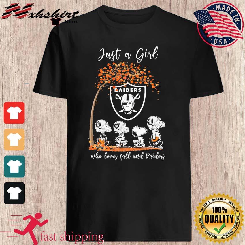 Snoopy Just A Girl Who Loves Peanuts and Las Vegas Raiders Shirt, hoodie,  sweater, long sleeve and tank top