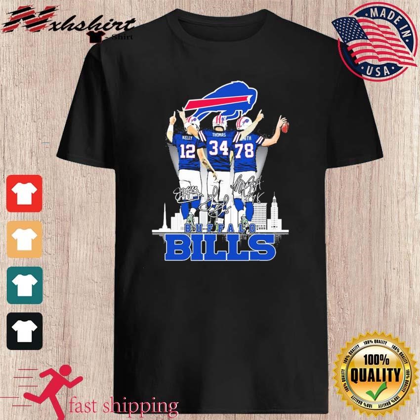 Buffalo Bills Skyline Jim Kelly Thurman Thomas and Bruce Smith