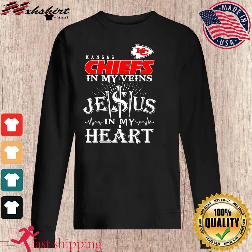 Chiefs in my veins jesus in my heart Kansas City Chiefs tshirt