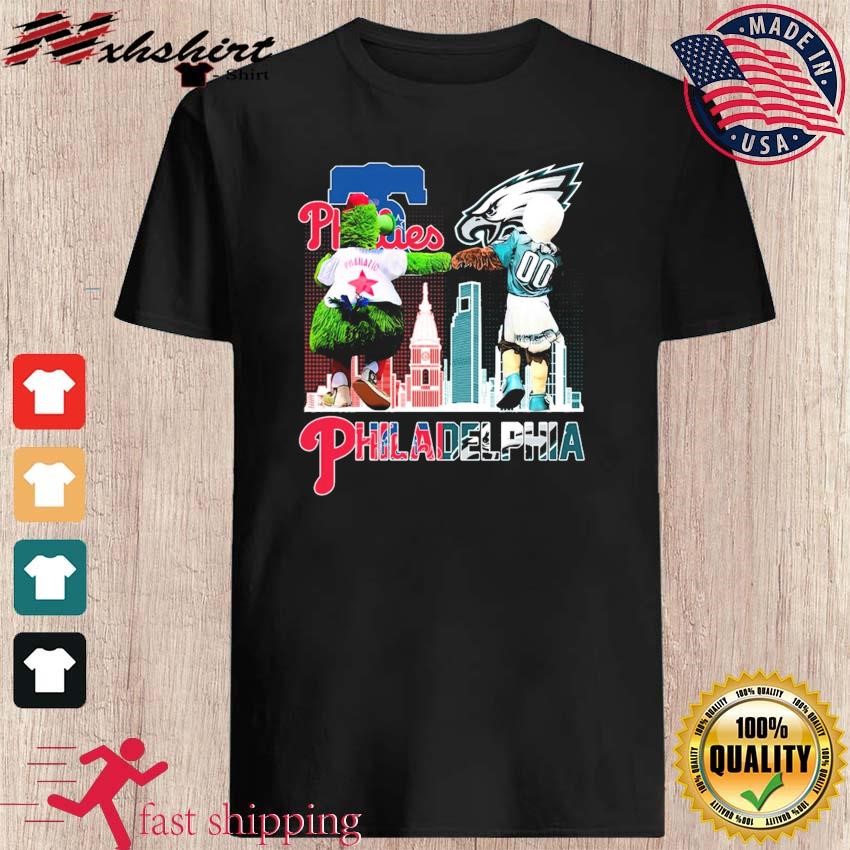 Philadelphia Phillies Phillie Phanatic and Philadelphia Eagles Swoop shirt  - Peanutstee