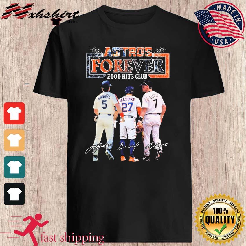 Houston Astros Forever Bagwell Altuve And Biggio 2000 Hits Club Signatures  Shirt, hoodie, sweater, long sleeve and tank top