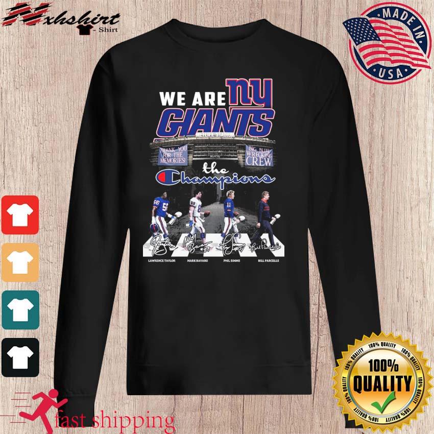 New York Giants Abbey Road signatures shirt