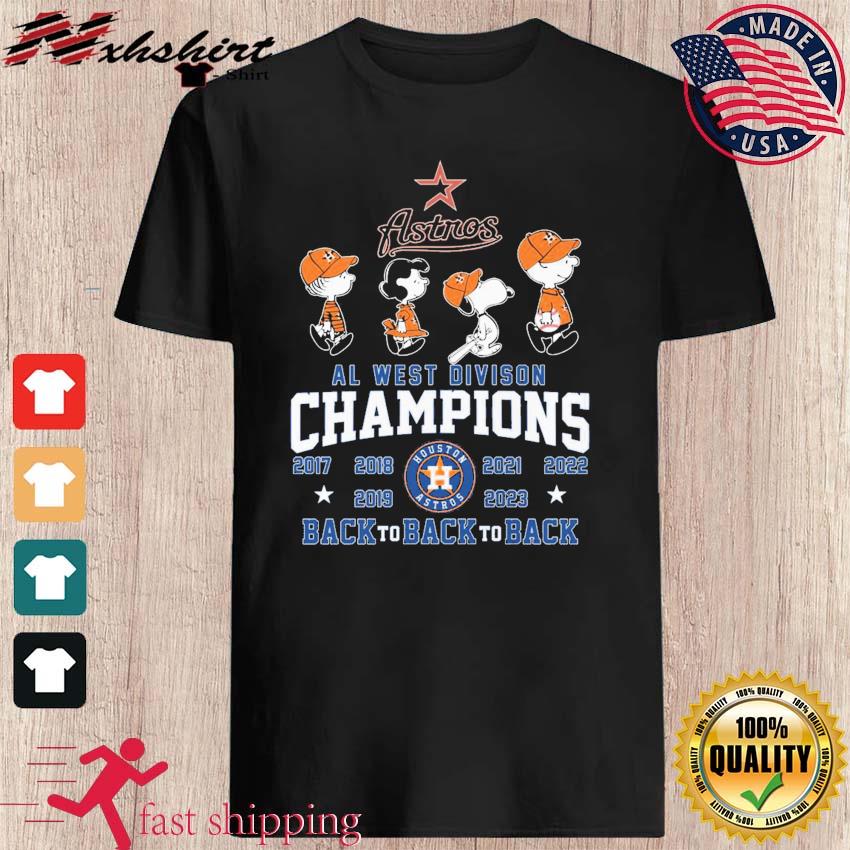 Peanuts Characters Houston Astros AL West Division Champions Back