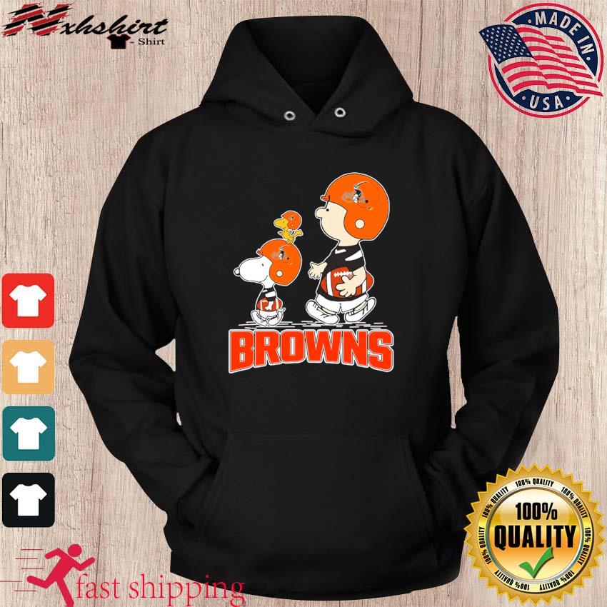 Snoopy and Charlie Brown Cleveland Browns happy Halloween shirt, hoodie,  sweater and v-neck t-shirt