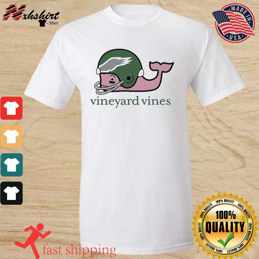 Men's Vineyard Vines White Philadelphia Eagles Whale Helmet T-Shirt