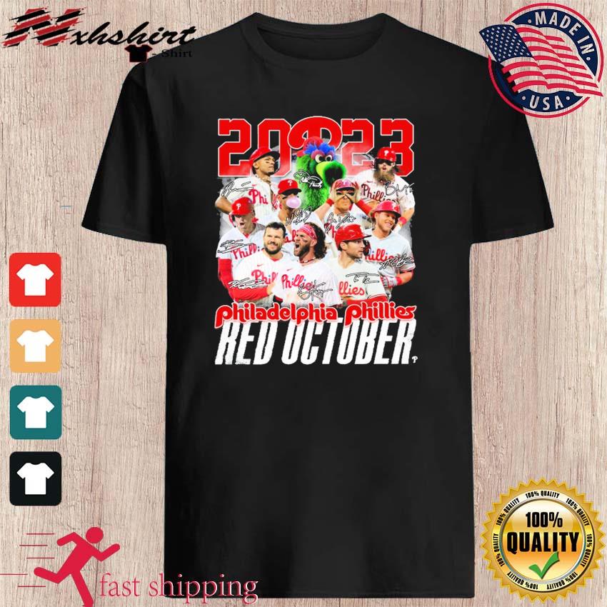 NLCS 2023 Red October signatures NLCS Phillies Shirt, hoodie, sweater, long  sleeve and tank top