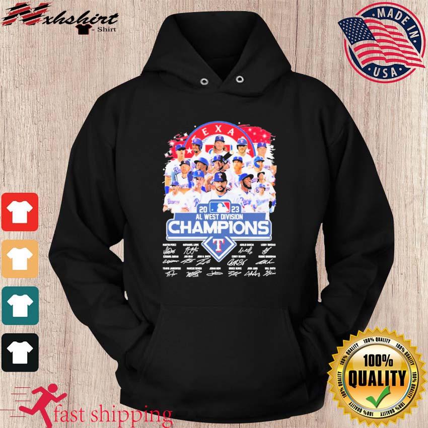 Texas Rangers 2023 AL West Division Champions Signatures shirt, hoodie,  sweater, long sleeve and tank top
