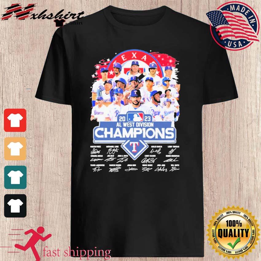 Texas Rangers Baseball Team AL West Division Champions 2023 Signatures  Shirt - Limotees