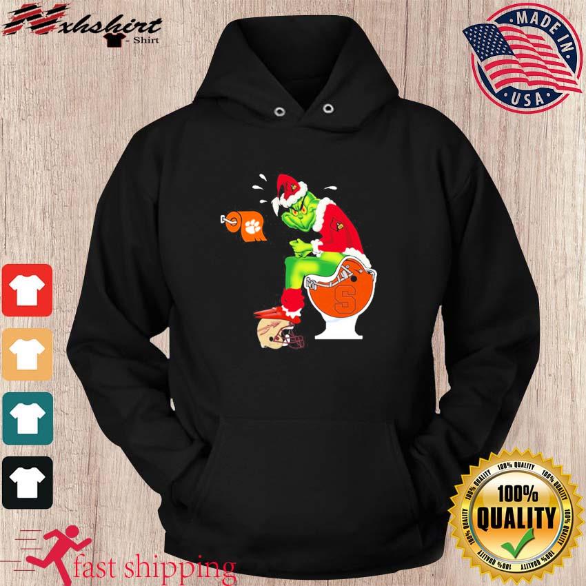 The Grinch Louisville Cardinals Sitting On Toilet Syracuse Orange Christmas  Shirt, hoodie, sweater, long sleeve and tank top