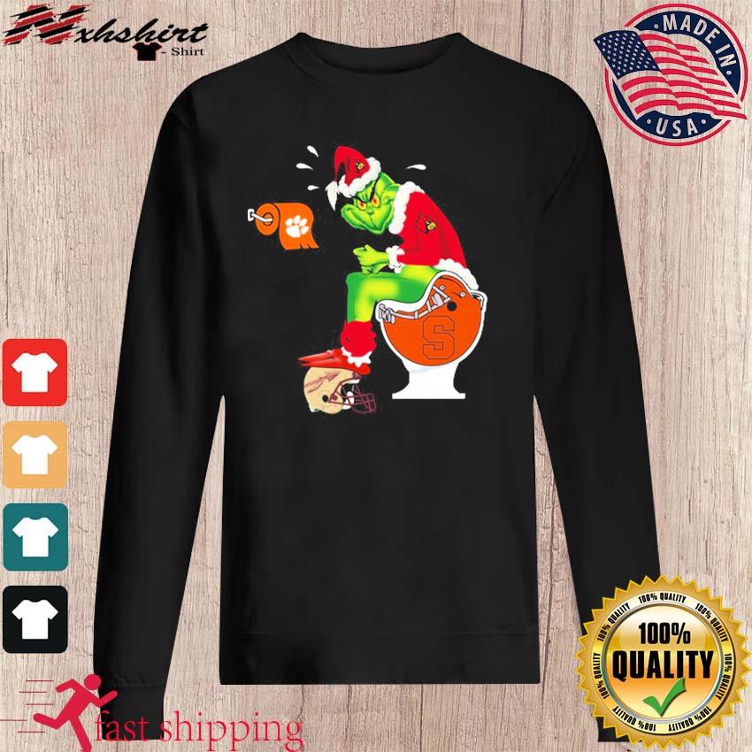 The Grinch Louisville Cardinals Sitting On Toilet Syracuse Orange Christmas  Shirt, hoodie, sweater, long sleeve and tank top