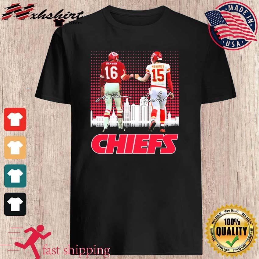 Kansas City Chiefs City Patrick Mahomes And Len Dawson Signatures Shirt ...