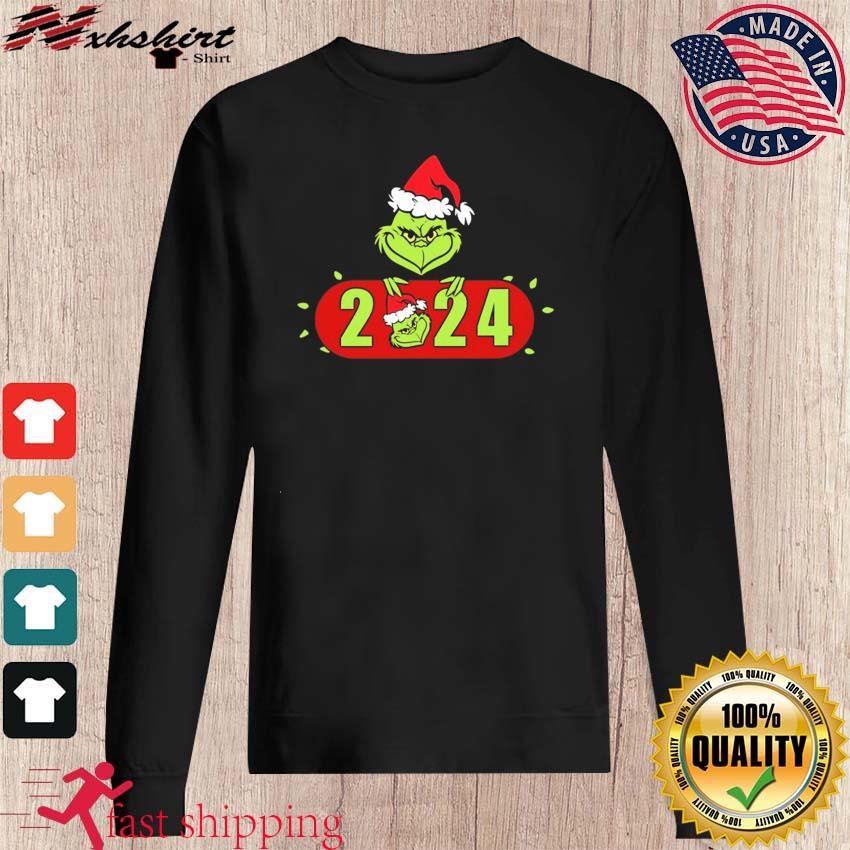 Official The Grinch Happy New Year 2024 Shirt, hoodie, sweater, long sleeve and tank top