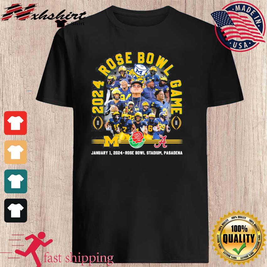 Official 2024 Rose Bowl Game Michigan Wolverines Football Team Shirt