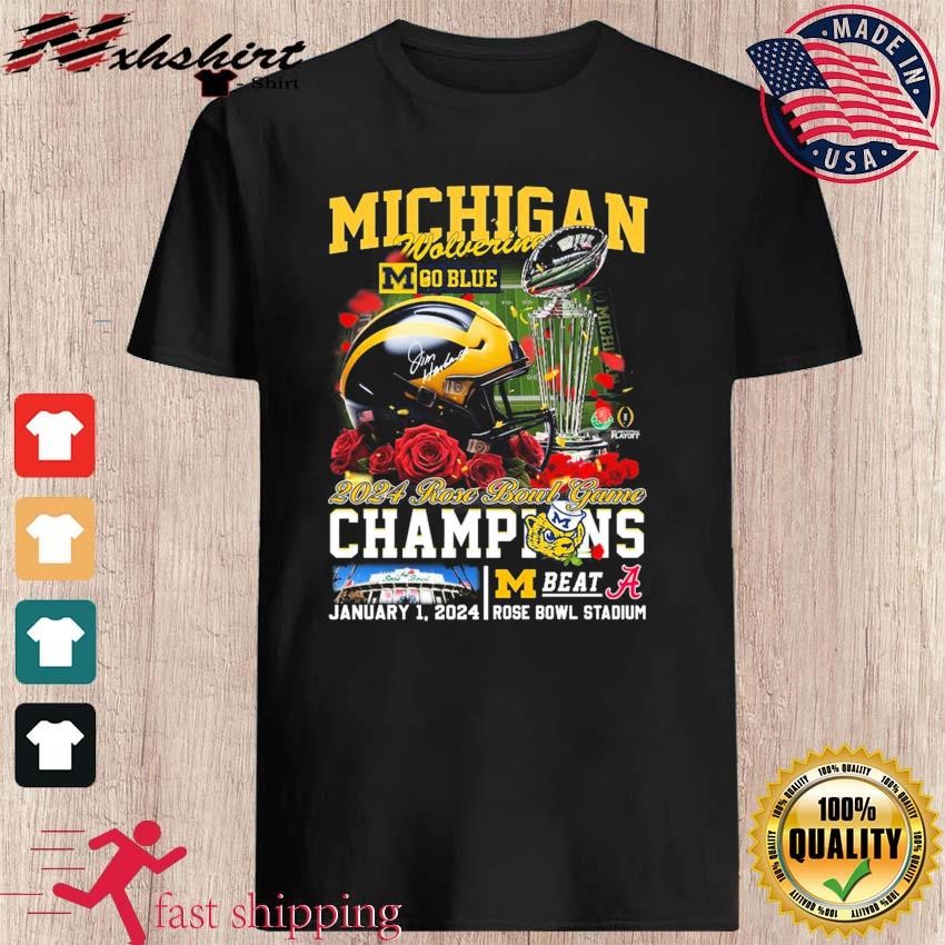Michigan Go Blue Trophy 2024 Rose Bowl Game Champions Beat Alabama ...