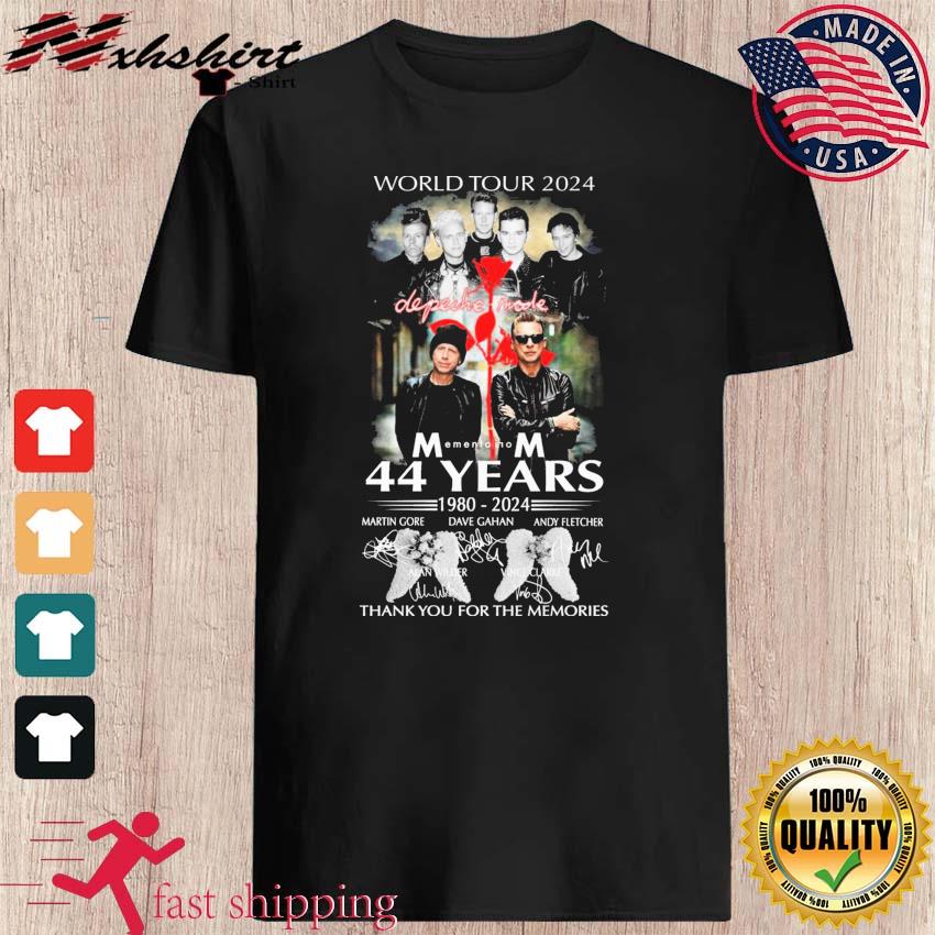 World Tour 2024 Depeche Mode Memento Mori 44 Years 1980 2024 Thank You For The Memories Signatures Shirt Shirt 