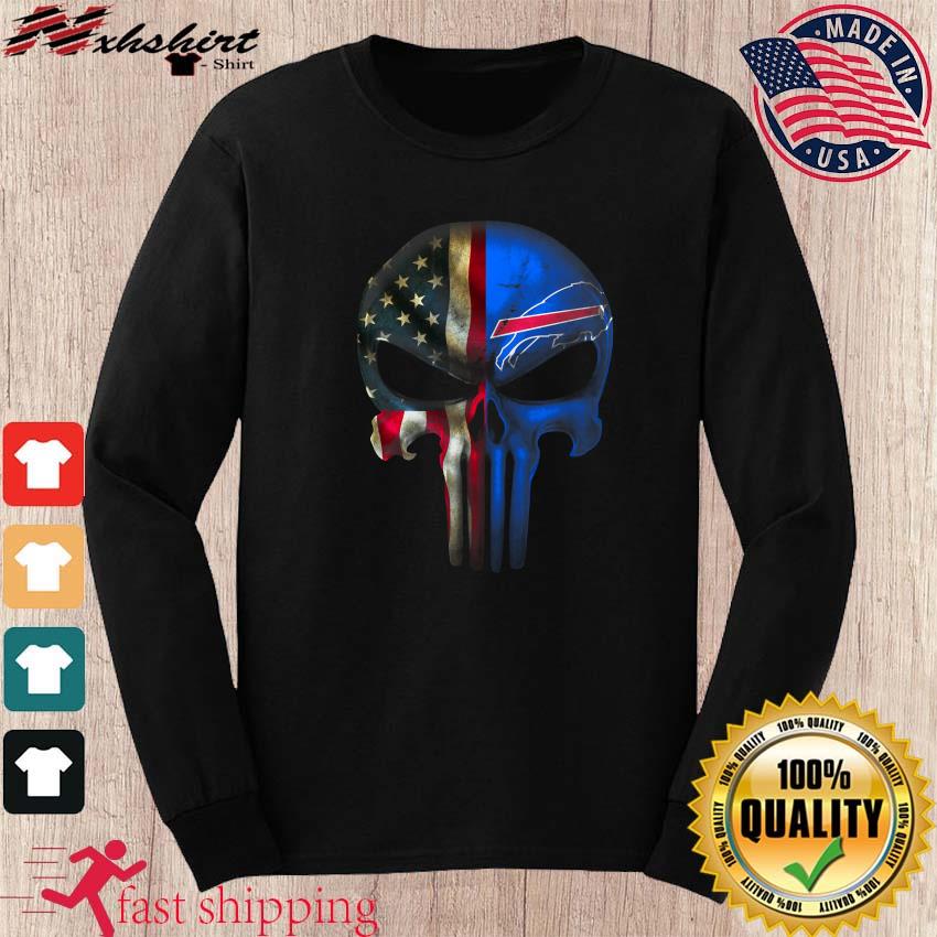 American Flag Punisher Skull Buffalo Bills T-Shirt, Buffalo Bills