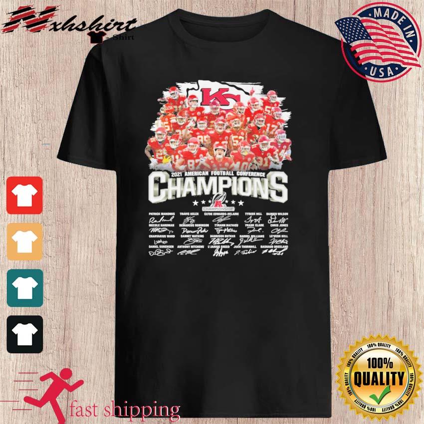 Official Kansas City Chiefs 2021 American Football Conference Champions Afc  Championship Signatures Shirt, hoodie, sweater, long sleeve and tank top